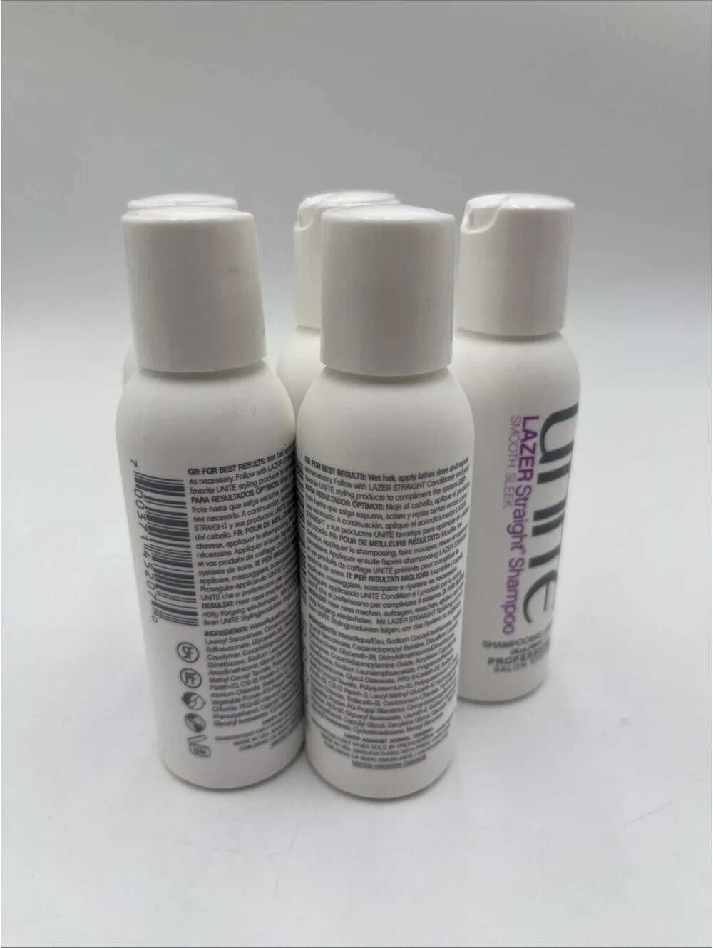 Unite Lazer Straight Shampoo Smooth Sleek 2 oz - PACK Of 5
